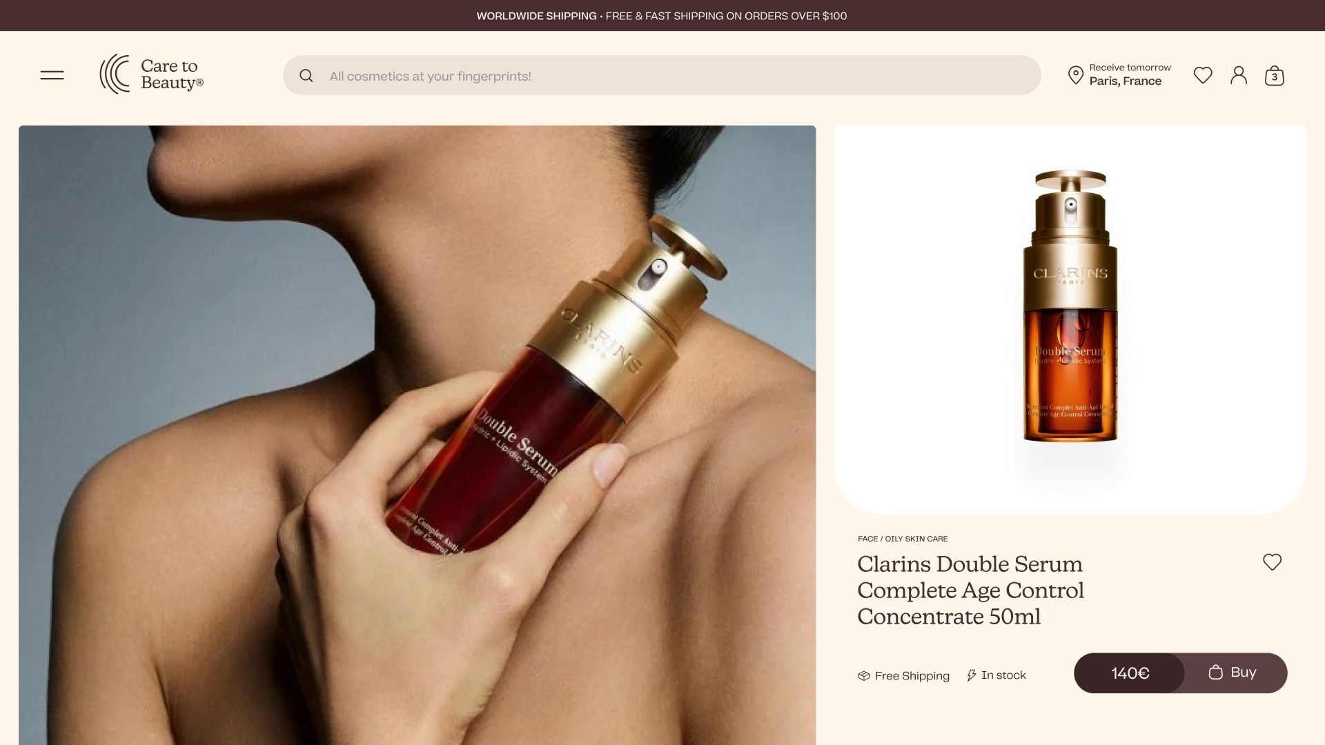 Care to Beauty Product page